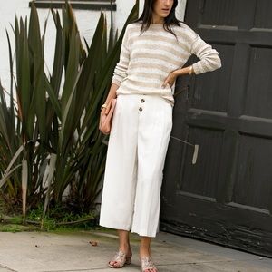 Anthropologie white and tan sweater